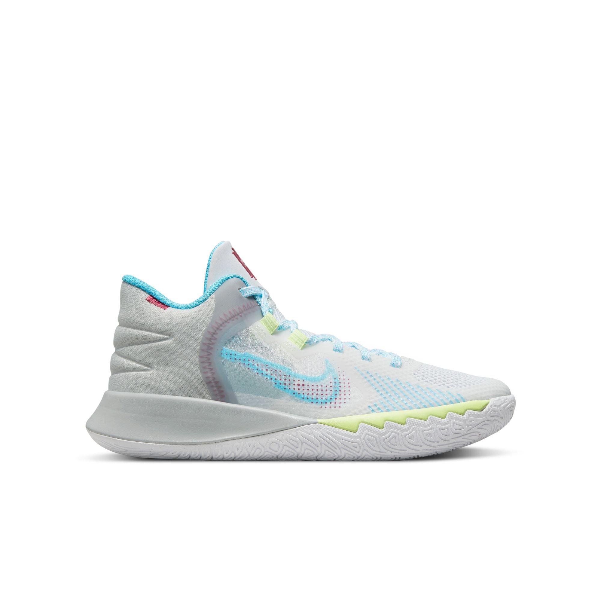 Nike Kyrie Flytrap 5 White Sweet Beet Grey Fog Blue Chill Grade School Boys Basketball Shoe Hibbett